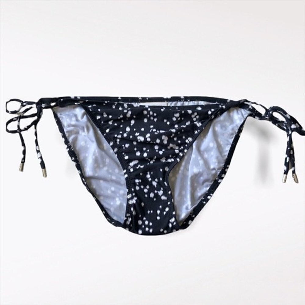 Michael Kors Bikini Swim Bottoms Op Art Side Tie String Large NWT